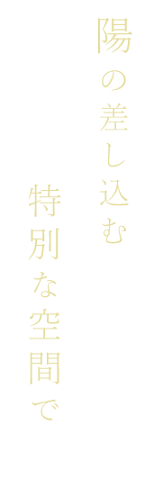 陽の差し込む特別な空間で