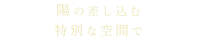 陽の差し込む特別な空間で